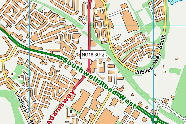 NG18 3GQ map - OS VectorMap District (Ordnance Survey)