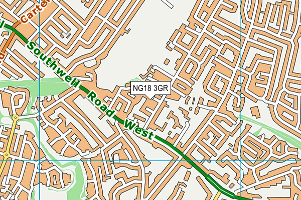 NG18 3GR map - OS VectorMap District (Ordnance Survey)