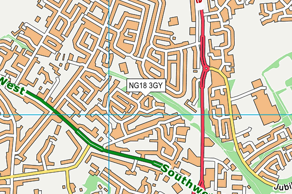 NG18 3GY map - OS VectorMap District (Ordnance Survey)