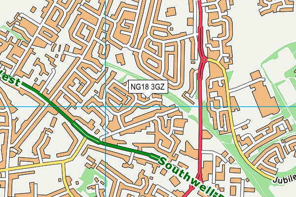 NG18 3GZ map - OS VectorMap District (Ordnance Survey)