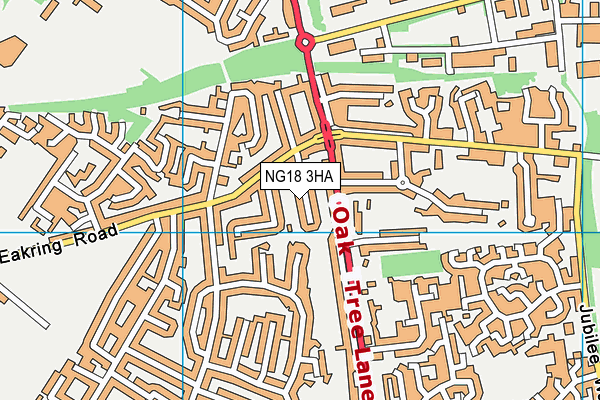 NG18 3HA map - OS VectorMap District (Ordnance Survey)