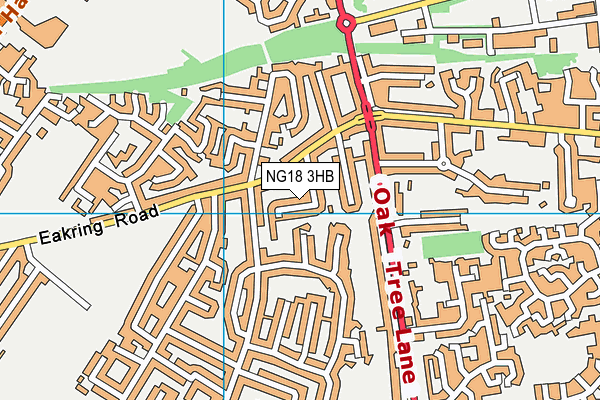 NG18 3HB map - OS VectorMap District (Ordnance Survey)