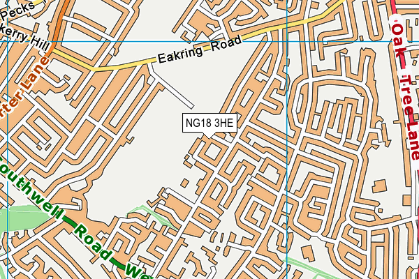 NG18 3HE map - OS VectorMap District (Ordnance Survey)