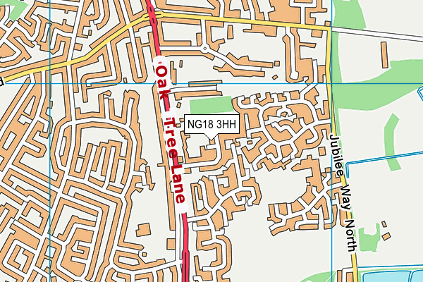 NG18 3HH map - OS VectorMap District (Ordnance Survey)