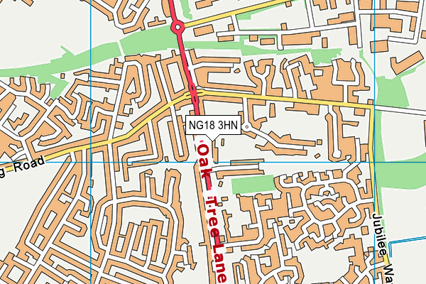 NG18 3HN map - OS VectorMap District (Ordnance Survey)