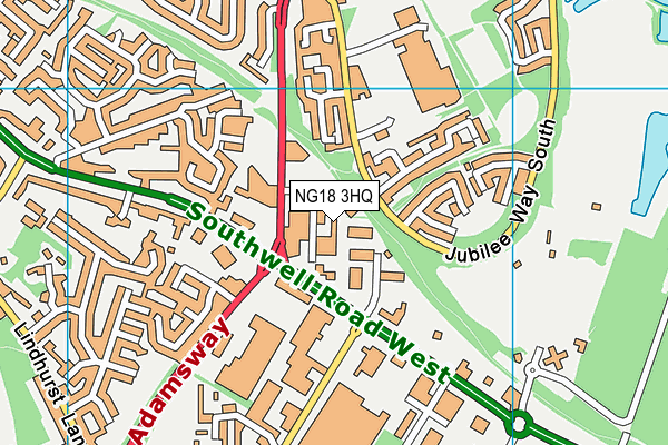 NG18 3HQ map - OS VectorMap District (Ordnance Survey)