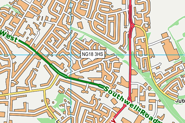 Bannatyne Health Club (Mansfield) map (NG18 3HS) - OS VectorMap District (Ordnance Survey)
