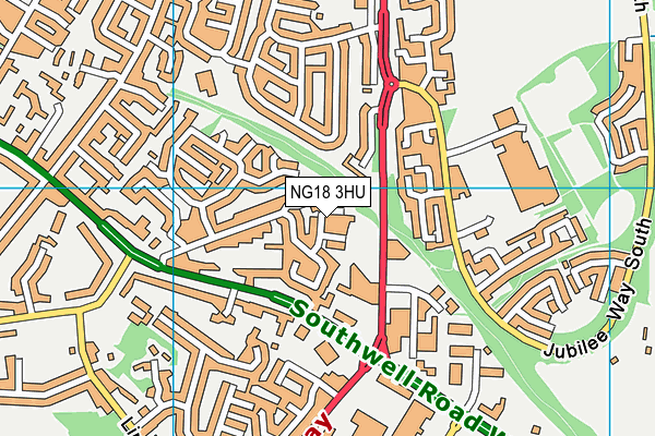 NG18 3HU map - OS VectorMap District (Ordnance Survey)