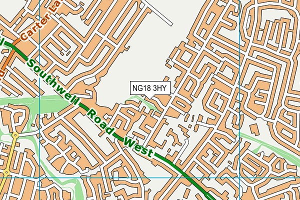 NG18 3HY map - OS VectorMap District (Ordnance Survey)