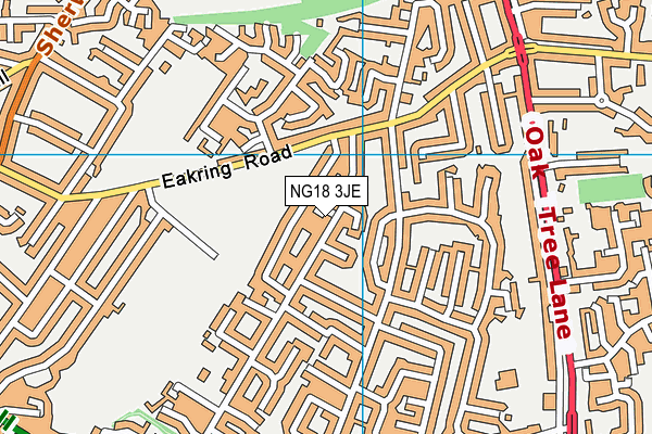 NG18 3JE map - OS VectorMap District (Ordnance Survey)