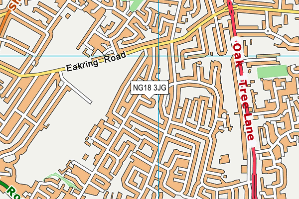 NG18 3JG map - OS VectorMap District (Ordnance Survey)