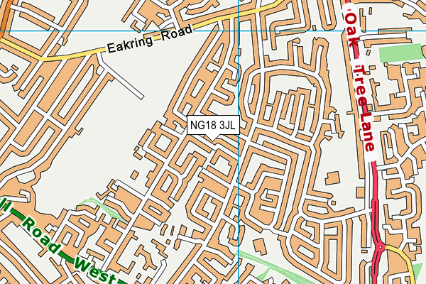 NG18 3JL map - OS VectorMap District (Ordnance Survey)