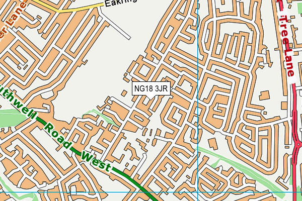 NG18 3JR map - OS VectorMap District (Ordnance Survey)
