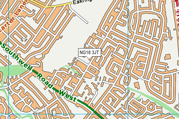 NG18 3JT map - OS VectorMap District (Ordnance Survey)