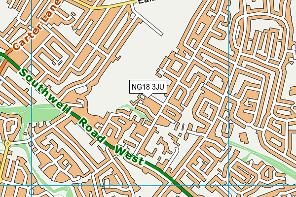 NG18 3JU map - OS VectorMap District (Ordnance Survey)