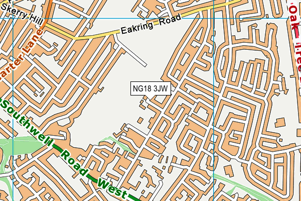 NG18 3JW map - OS VectorMap District (Ordnance Survey)