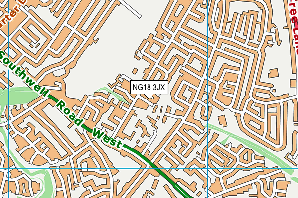 NG18 3JX map - OS VectorMap District (Ordnance Survey)