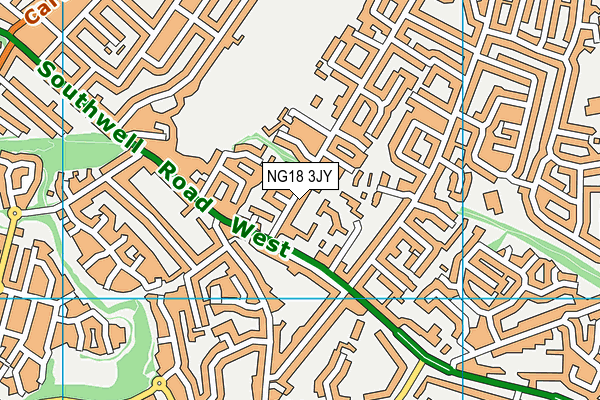 NG18 3JY map - OS VectorMap District (Ordnance Survey)