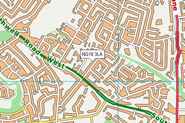 NG18 3LA map - OS VectorMap District (Ordnance Survey)