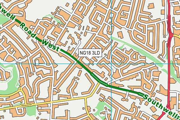 NG18 3LD map - OS VectorMap District (Ordnance Survey)