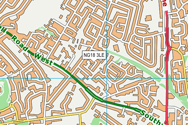 NG18 3LE map - OS VectorMap District (Ordnance Survey)