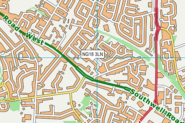 NG18 3LN map - OS VectorMap District (Ordnance Survey)
