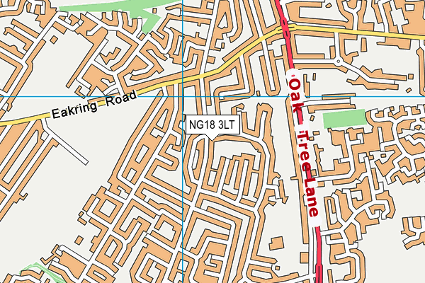 NG18 3LT map - OS VectorMap District (Ordnance Survey)