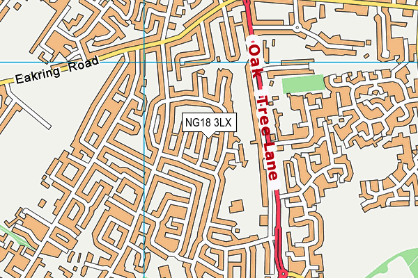 NG18 3LX map - OS VectorMap District (Ordnance Survey)