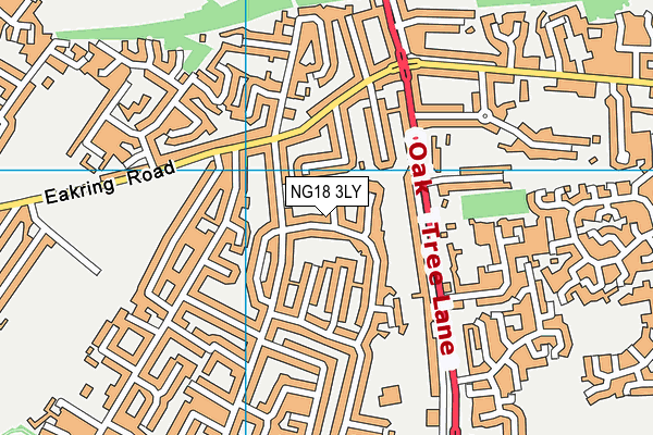 NG18 3LY map - OS VectorMap District (Ordnance Survey)