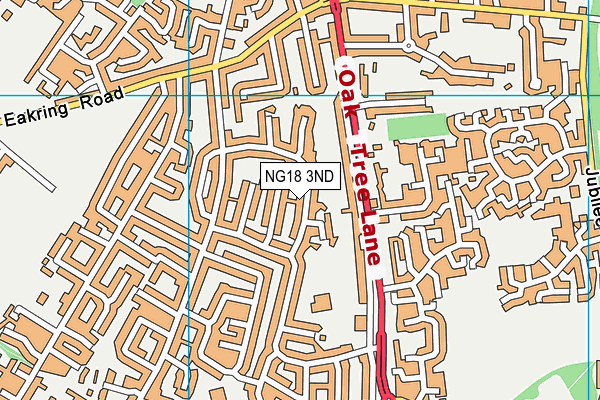 NG18 3ND map - OS VectorMap District (Ordnance Survey)
