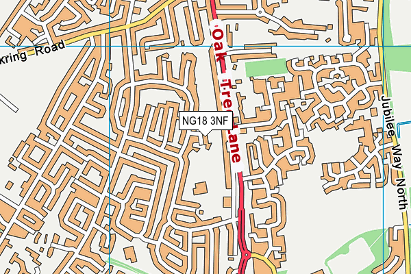 NG18 3NF map - OS VectorMap District (Ordnance Survey)
