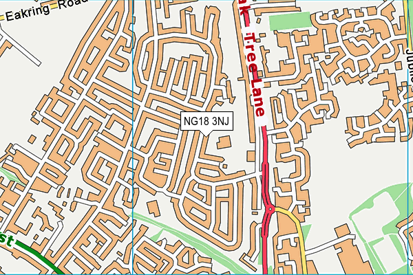 NG18 3NJ map - OS VectorMap District (Ordnance Survey)