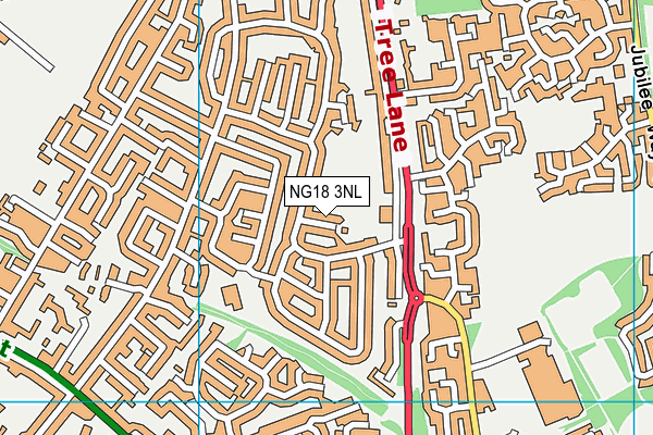 NG18 3NL map - OS VectorMap District (Ordnance Survey)