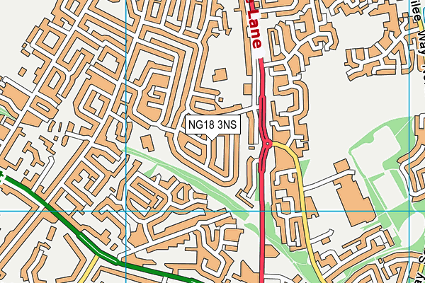 NG18 3NS map - OS VectorMap District (Ordnance Survey)