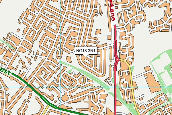 NG18 3NT map - OS VectorMap District (Ordnance Survey)