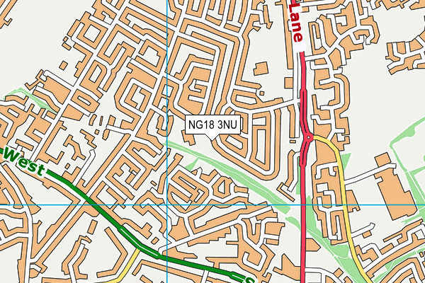 NG18 3NU map - OS VectorMap District (Ordnance Survey)