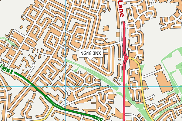 NG18 3NX map - OS VectorMap District (Ordnance Survey)