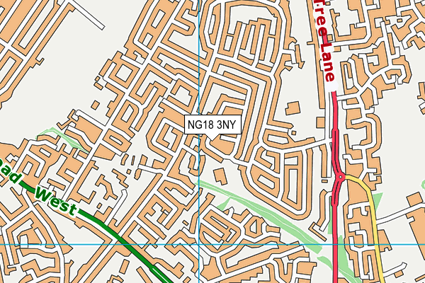NG18 3NY map - OS VectorMap District (Ordnance Survey)