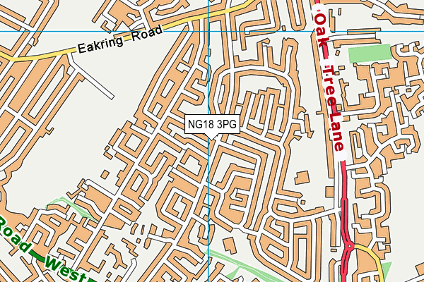 NG18 3PG map - OS VectorMap District (Ordnance Survey)