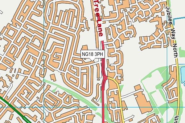 NG18 3PH map - OS VectorMap District (Ordnance Survey)
