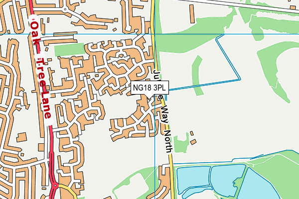 NG18 3PL map - OS VectorMap District (Ordnance Survey)