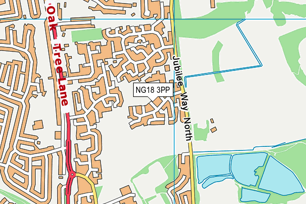 NG18 3PP map - OS VectorMap District (Ordnance Survey)