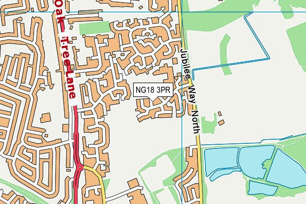 NG18 3PR map - OS VectorMap District (Ordnance Survey)