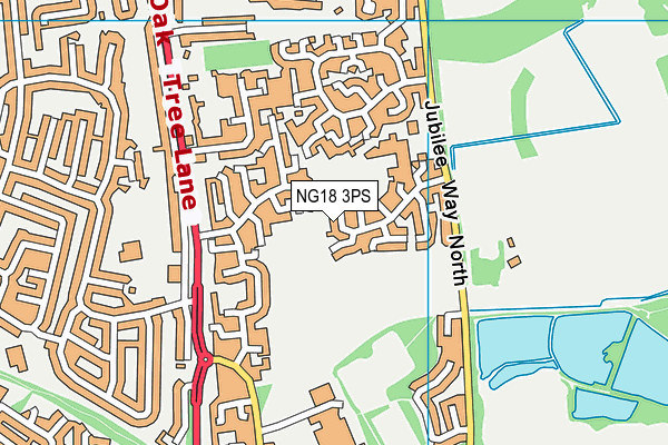 NG18 3PS map - OS VectorMap District (Ordnance Survey)