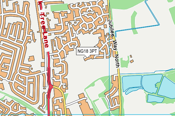 NG18 3PT map - OS VectorMap District (Ordnance Survey)