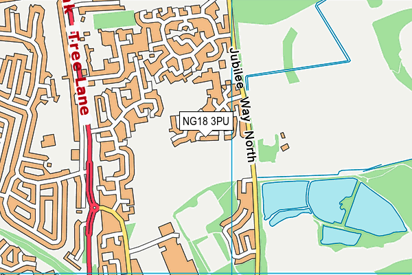 NG18 3PU map - OS VectorMap District (Ordnance Survey)