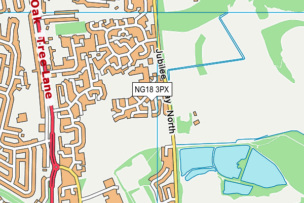 NG18 3PX map - OS VectorMap District (Ordnance Survey)