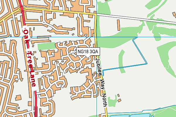 NG18 3QA map - OS VectorMap District (Ordnance Survey)