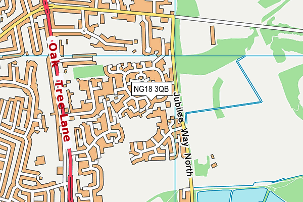 NG18 3QB map - OS VectorMap District (Ordnance Survey)