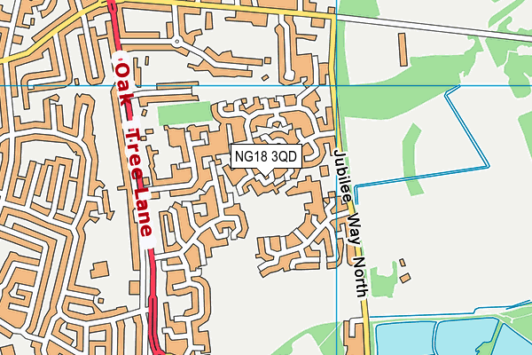 NG18 3QD map - OS VectorMap District (Ordnance Survey)